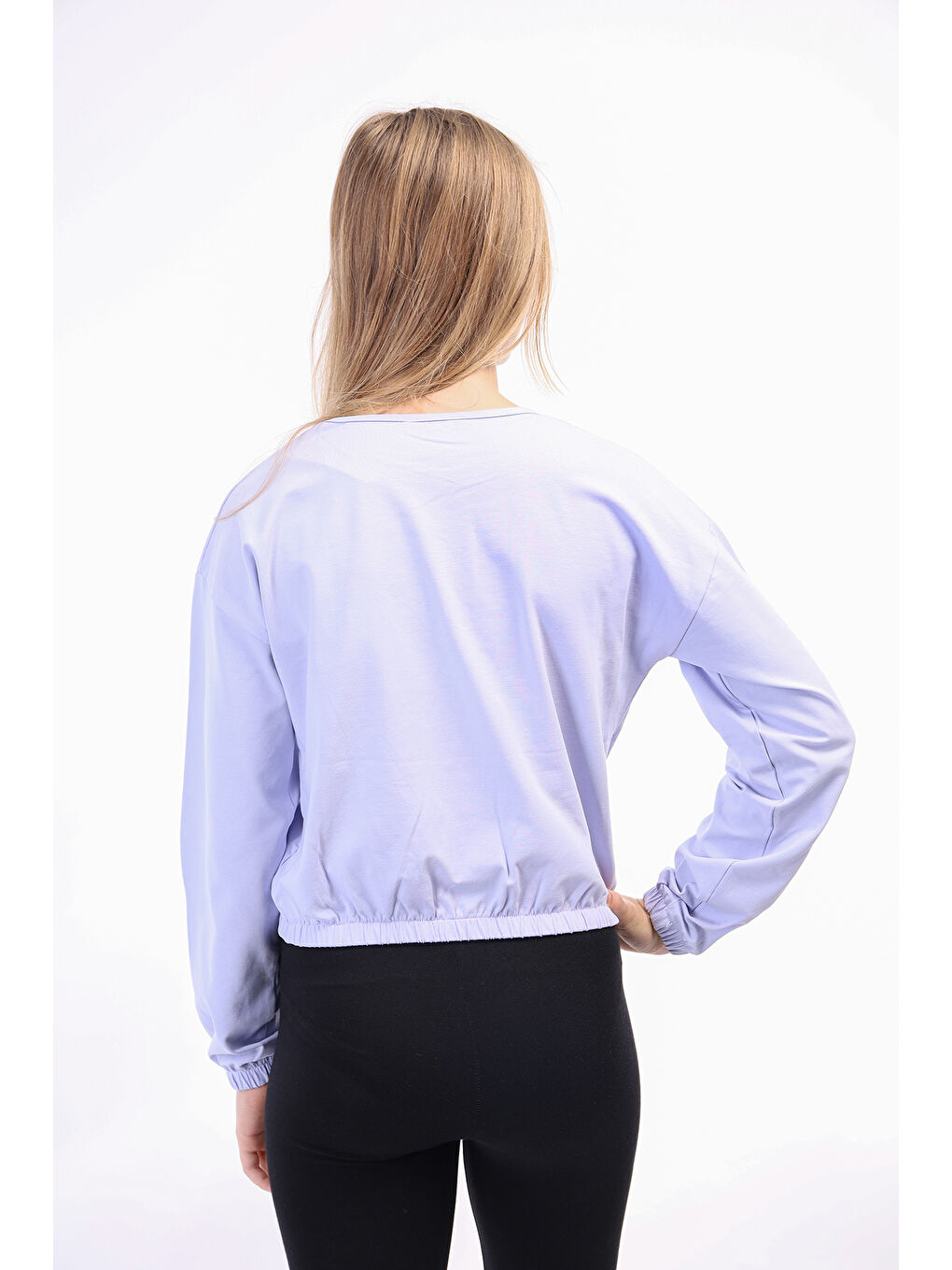 Lila Kız Çocuk Baskılı Tişört-1