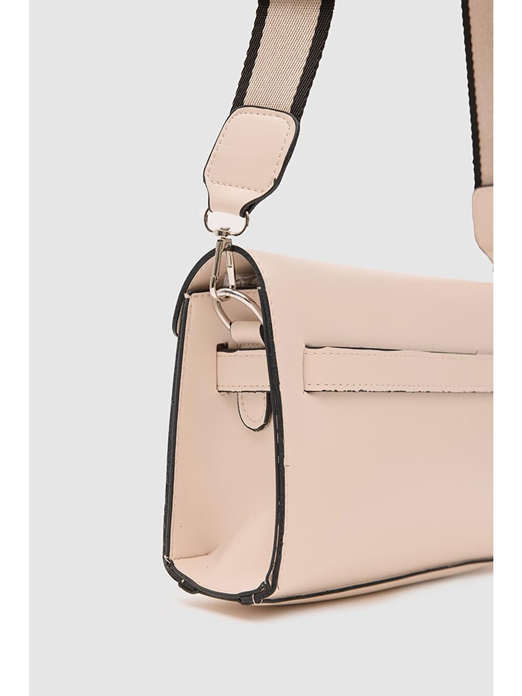 Ekru Kelly Kilitli Clutch Bag Krem-4