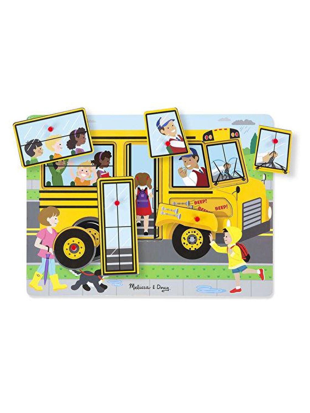 Melissa and Doug Ahşap Sesli Yapboz - The Wheels on the Bus