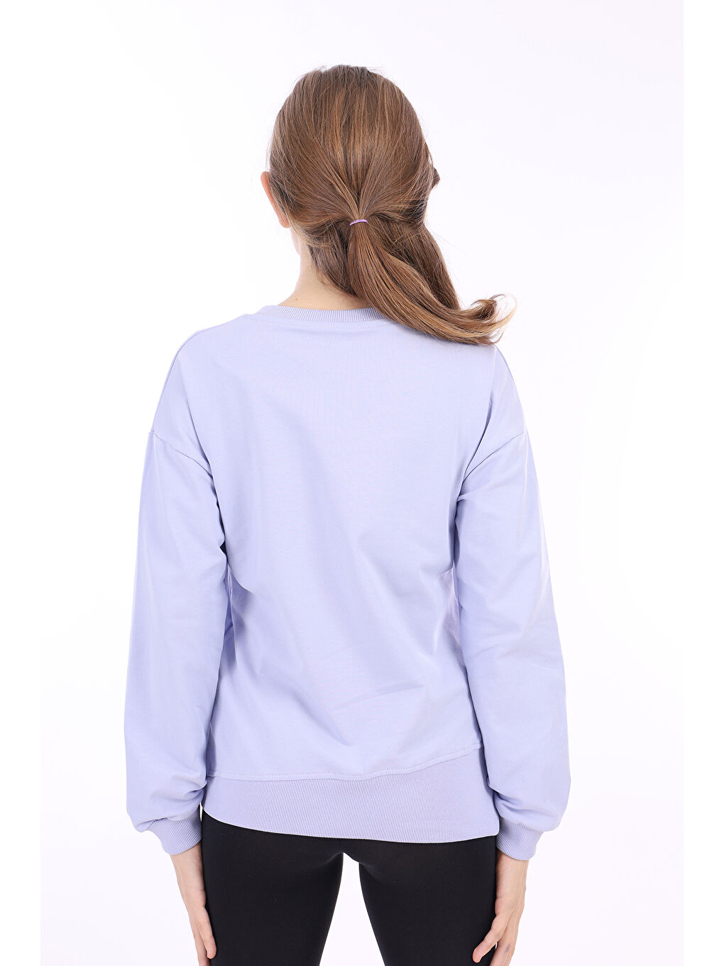 Lila Kız Çocuk Baskılı Sweatshirt-1