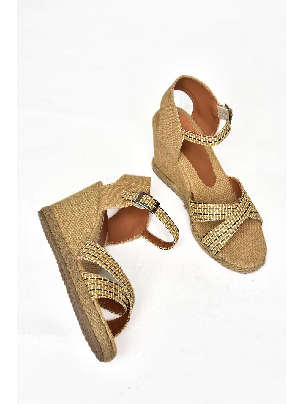 Bej S2414140 Ten Kadın Dolgu Topuklu Ayakkabı-2