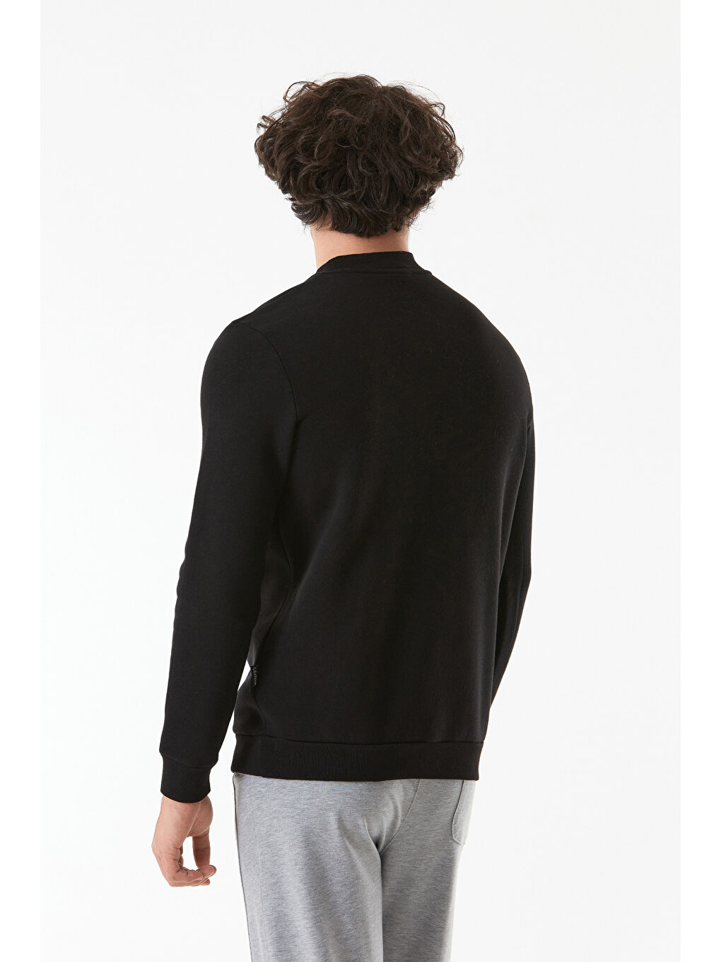 Fullamoda Siyah Basic Bisiklet Yaka Sweatshirt - 4