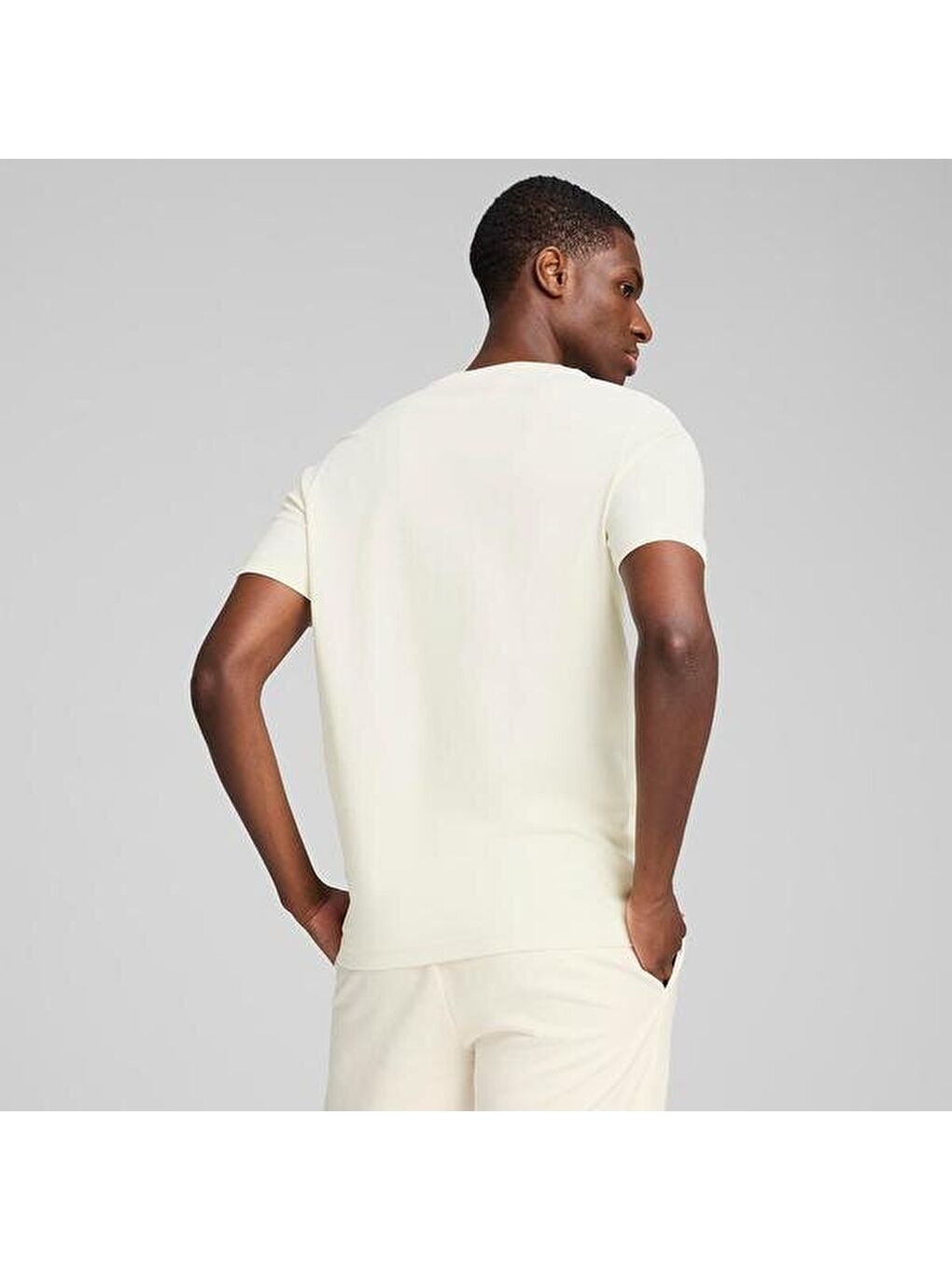 Essentials Elevated Erkek Bej Yuvarlak Yaka Tişört-4