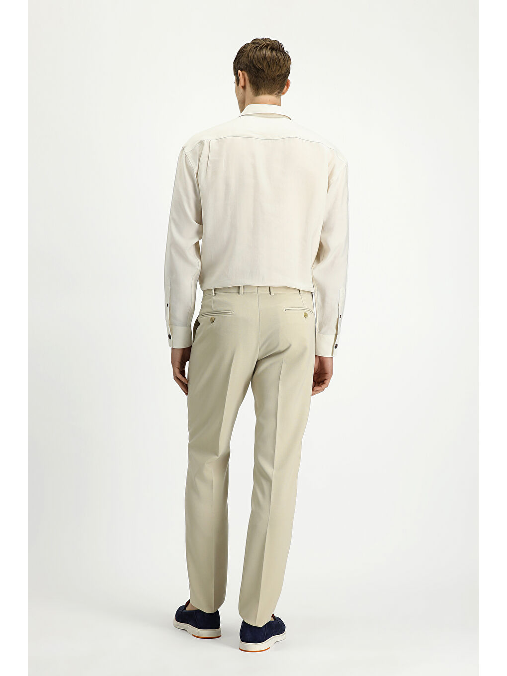 Bej Düz Klasik Pantolon-3