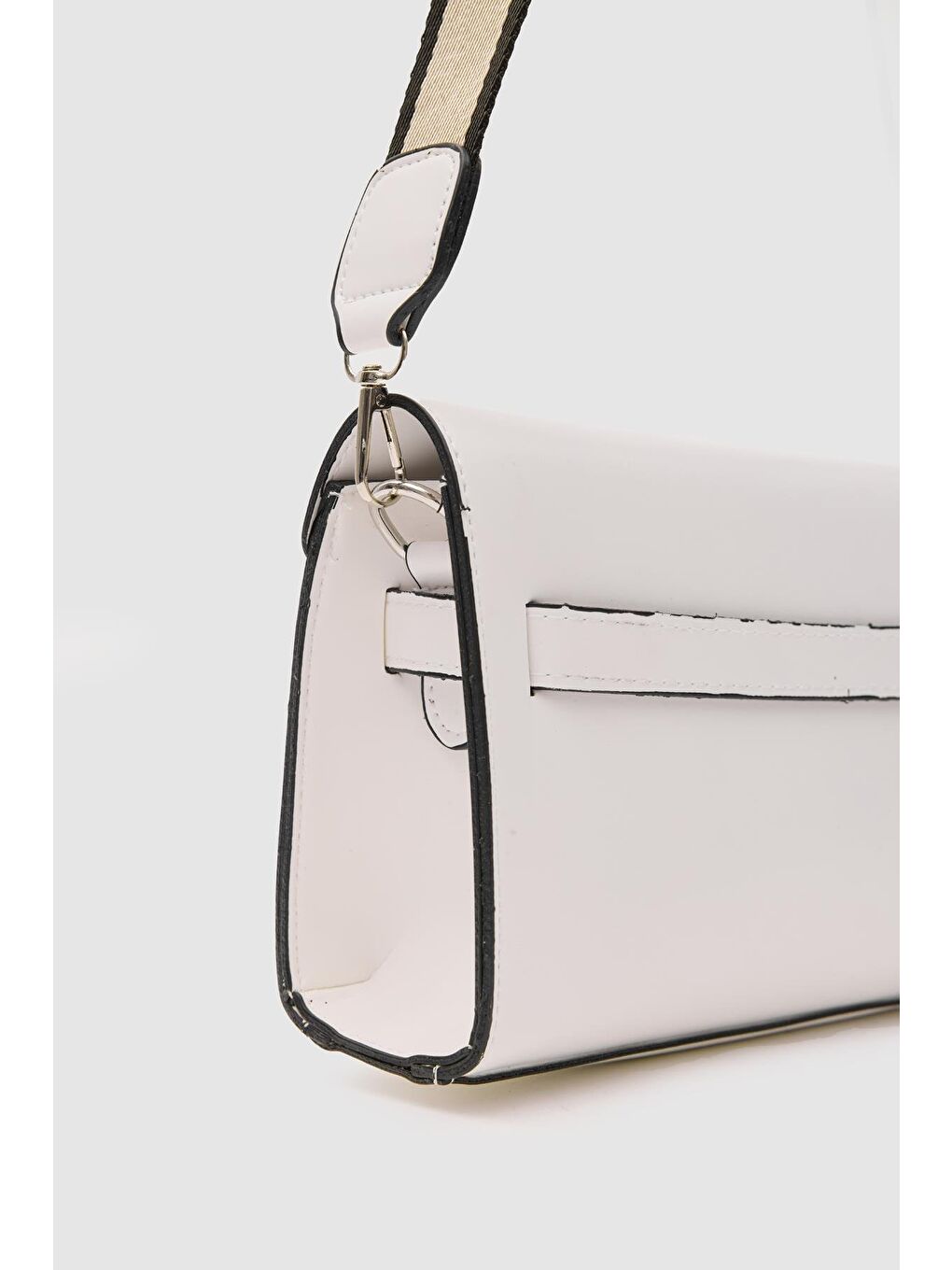Kelly Kilitli Clutch Bag Beyaz-4