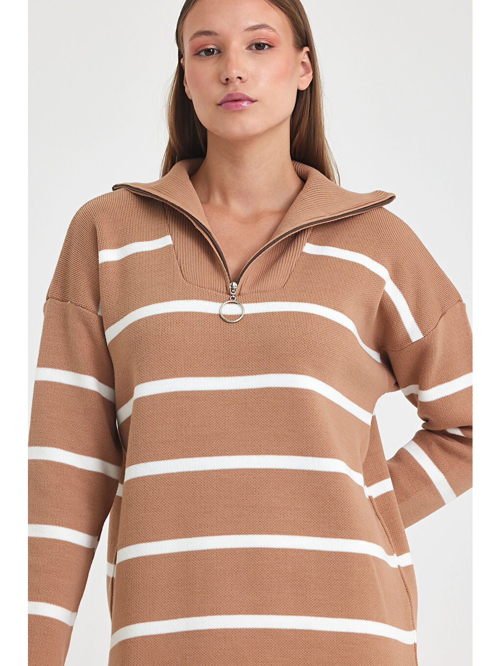 Kahverengi Kadın Triko Kazak  2026-1