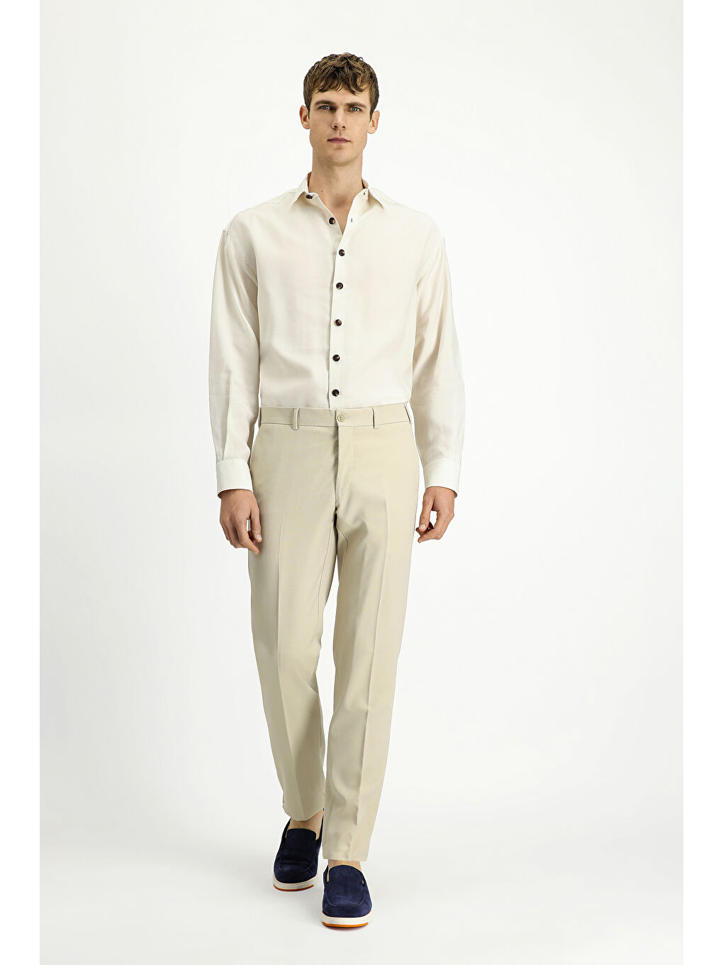 Bej Düz Klasik Pantolon