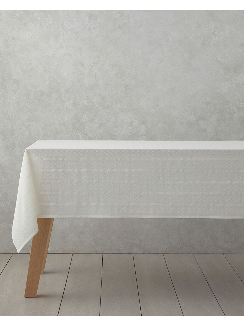 Ekru Strides Pamuk Masa Örtüsü 140x200 cm Krem