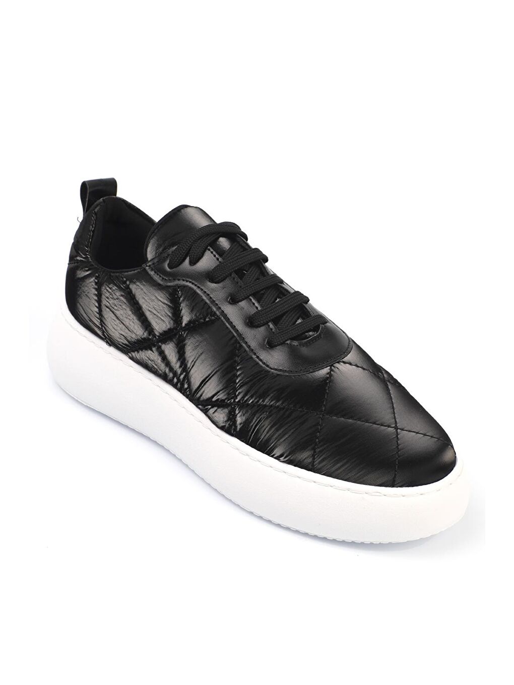 Siyah Yuvarlak Burunlu Paraşüt Kadın Sneaker