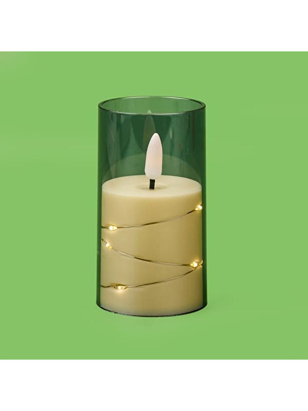 Sarı Işıklı Led Mum - Amber - 10x5 cm