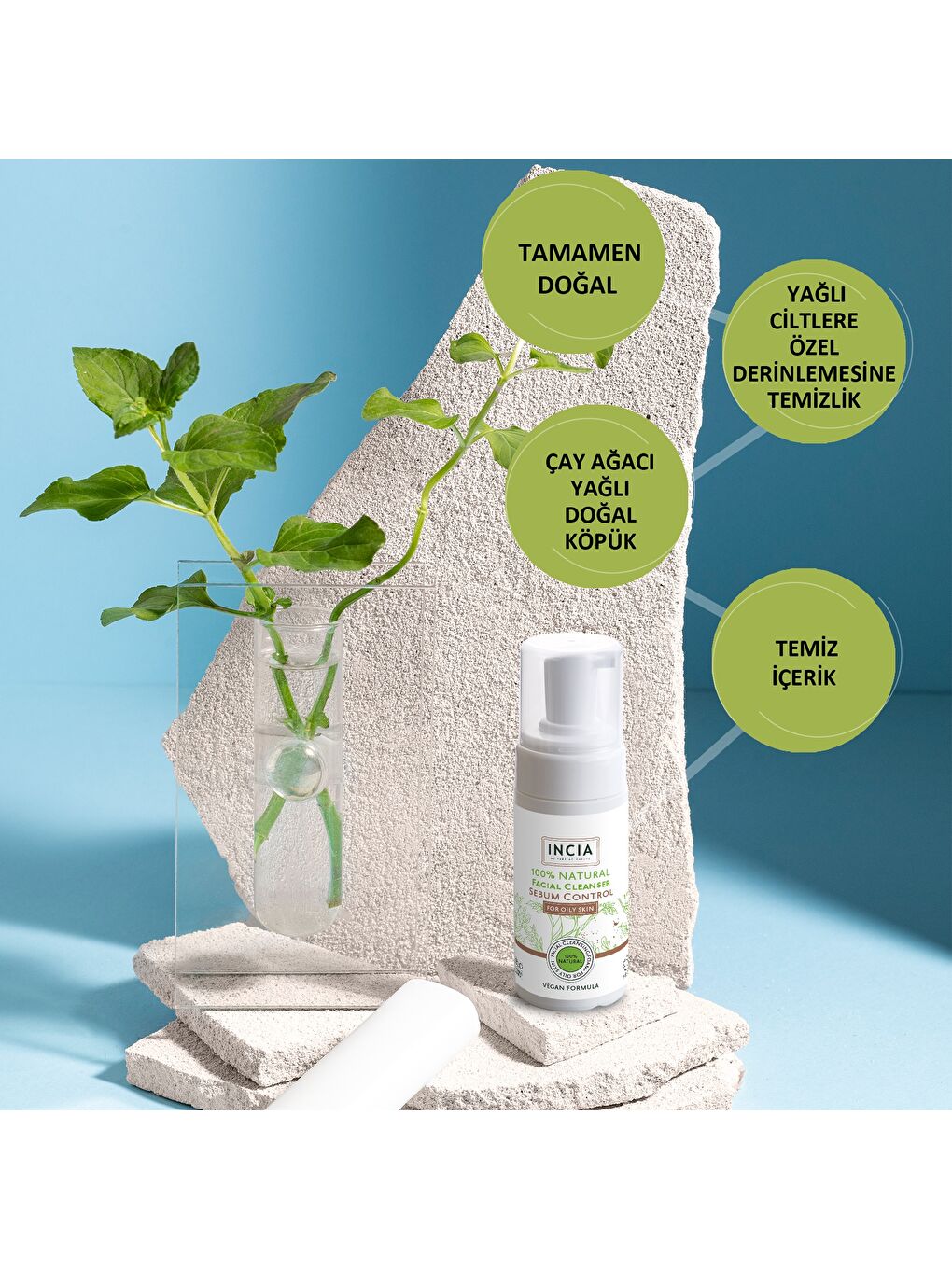 %100 Doğal İpeksi Yüz Temizleme Köpüğü Makyaj Akne Siyah Nokta Sivilce Yağlı Ciltler Vegan 125 ml-3