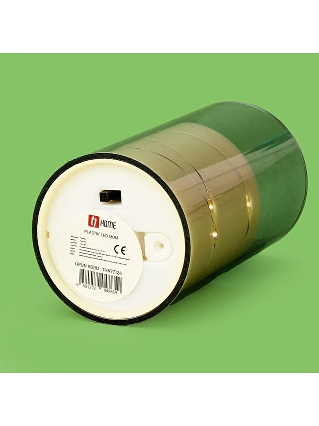 Sarı Işıklı Led Mum - Amber - 10x5 cm-1