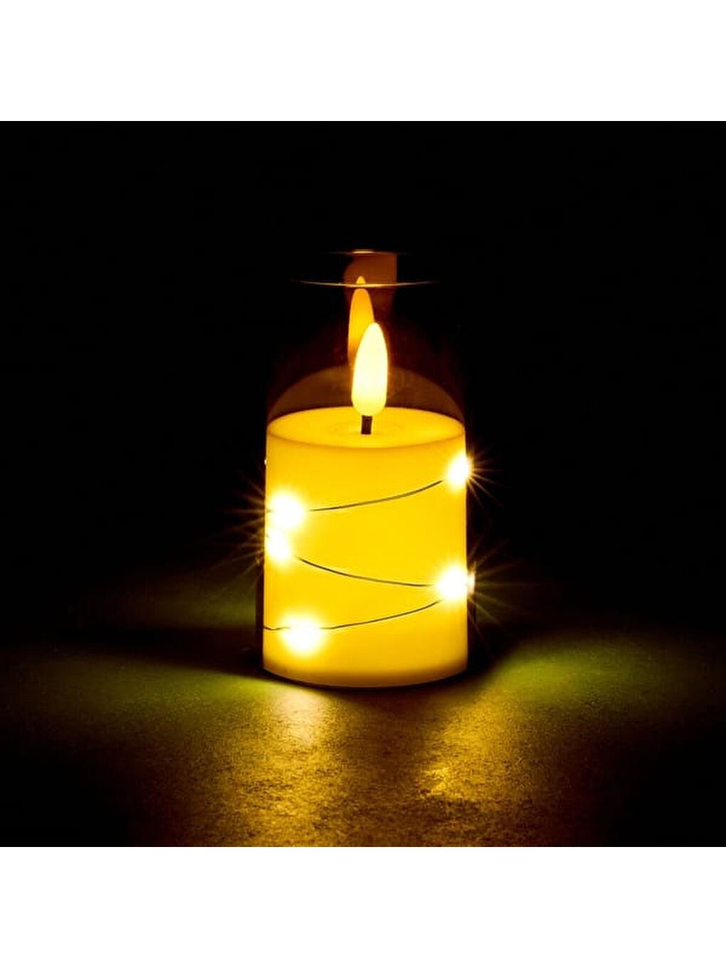 Sarı Işıklı Led Mum - Amber - 10x5 cm-2