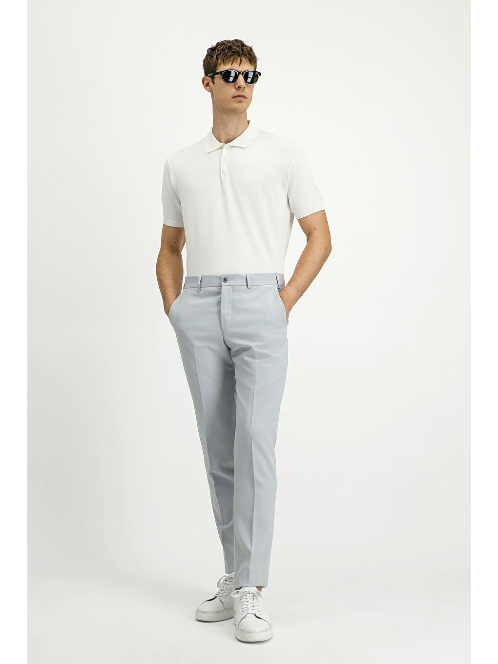 Bej Düz Klasik Pantolon-1