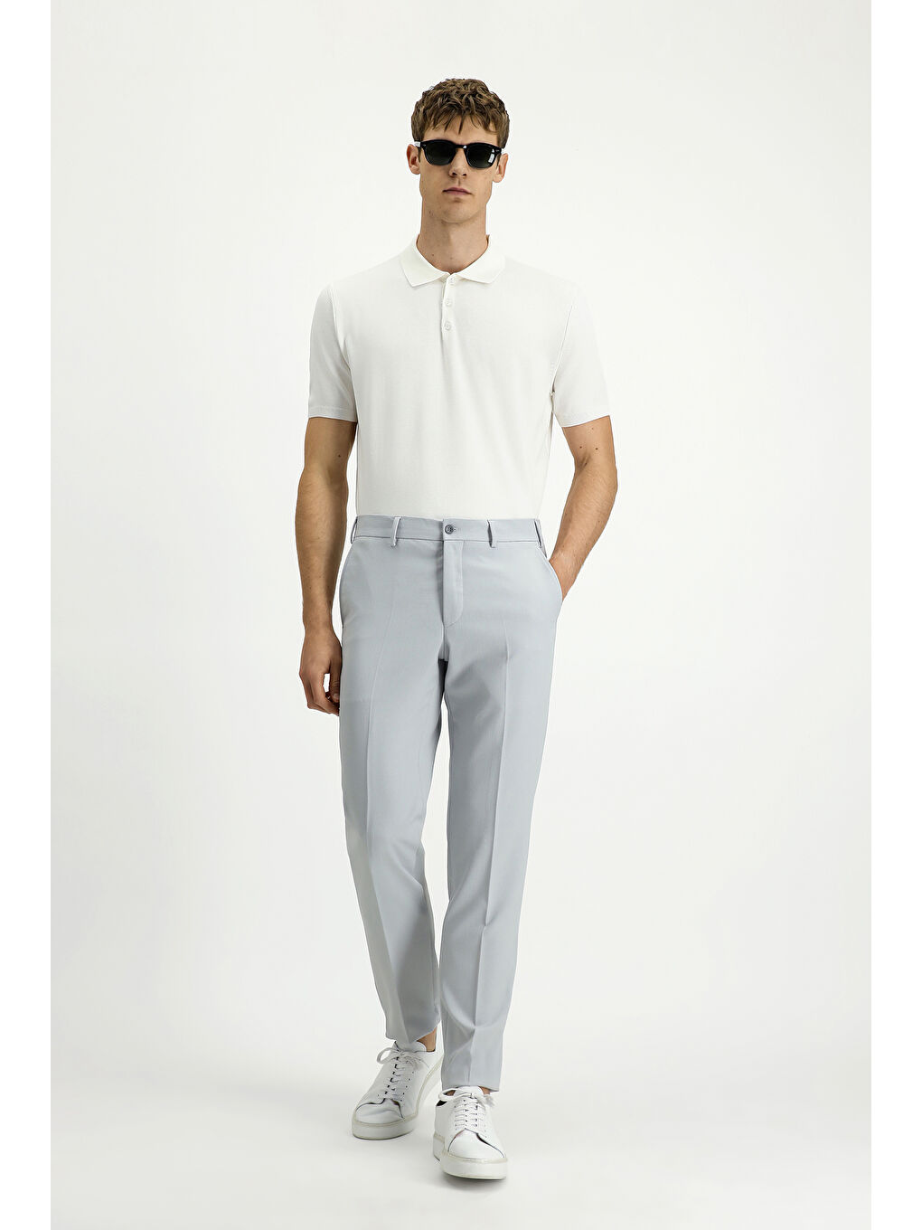 Bej Düz Klasik Pantolon-2