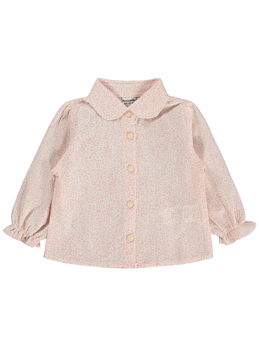 Leopar Gömlek Dantelli Hırka 3 Lü 6-18 Ay Takım - Pembe 6-9 Ay-1