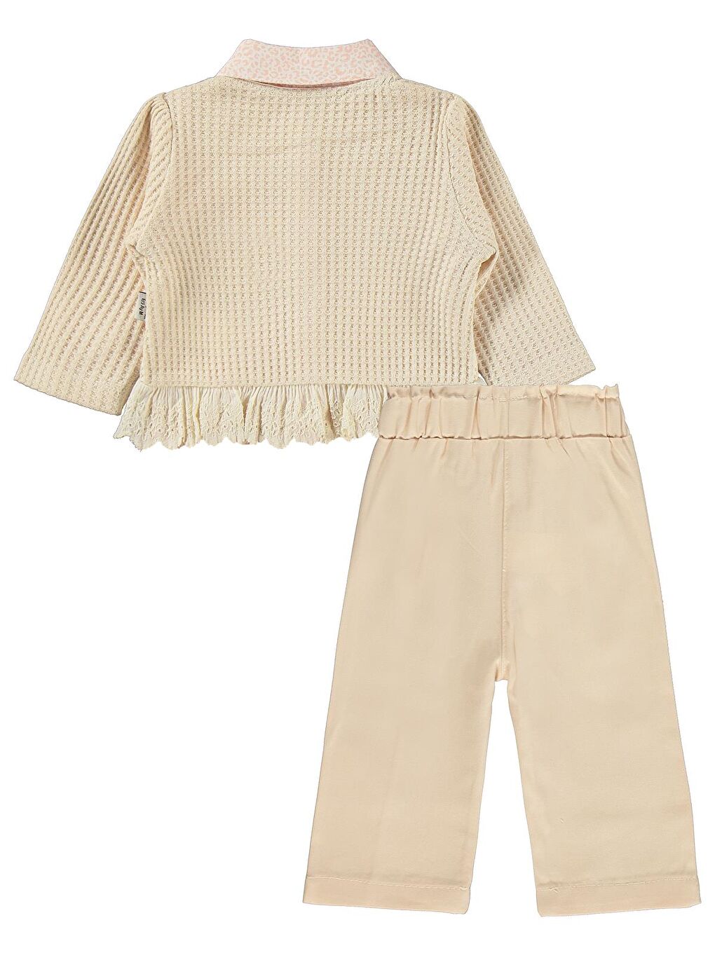 Leopar Gömlek Dantelli Hırka 3 Lü 6-18 Ay Takım - Pembe 6-9 Ay-2