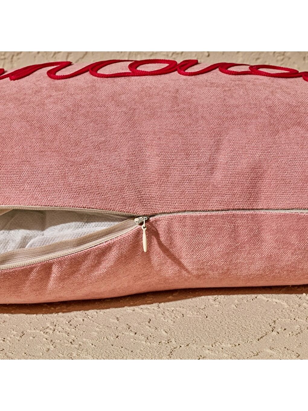 Pembe Soft Ohlala Kırlent - Gülkurusu - 30x50 cm-4