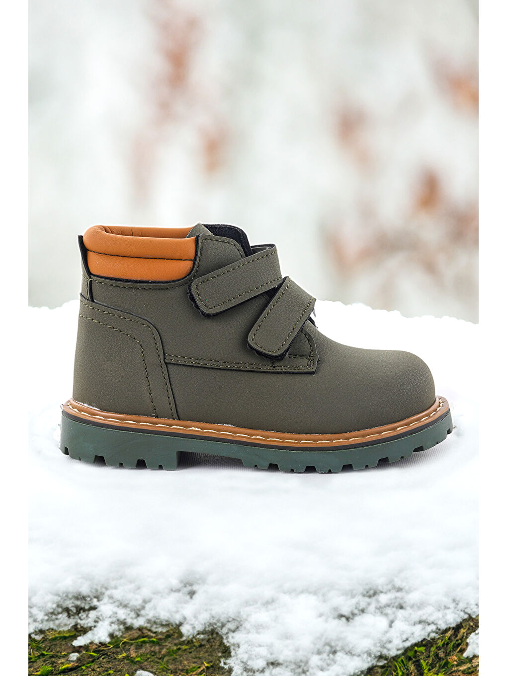 Haki Azka Cırtlı Kız Çocuk Bot Ayakkabı-2