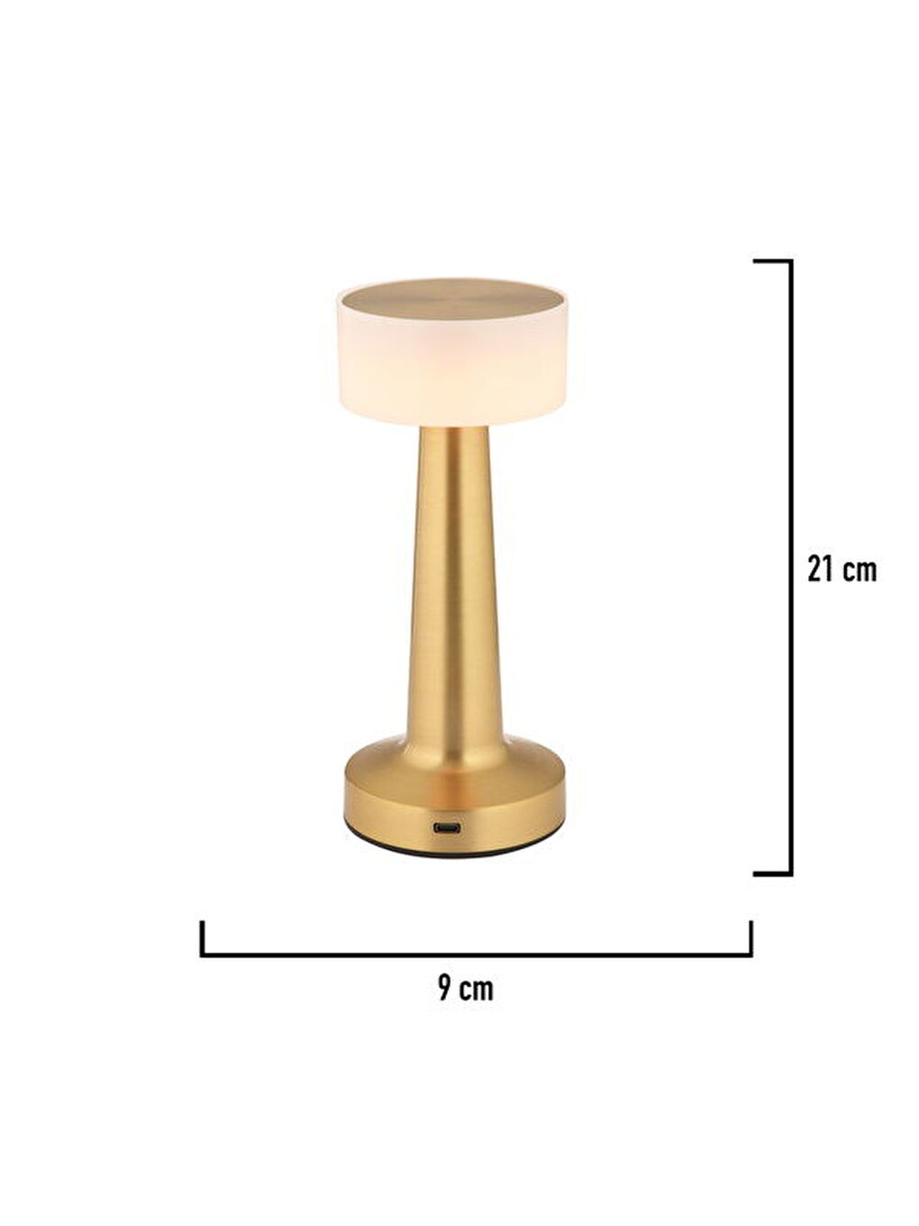 Karışık Retus Eskitme Dokunmatik 3 Renkli Şarjlı Dekoratif Masa Lambası - Altın - 21 cm-4