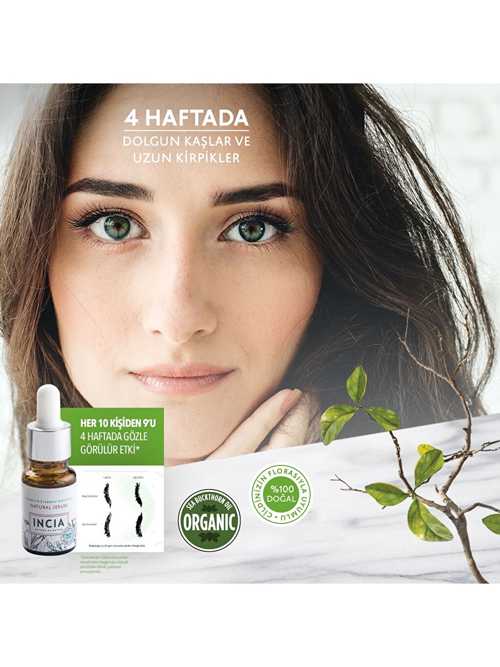 %100 Doğal Kaş ve Kirpik Güçlendirici Serum Bitkisel Yoğunlaştırıcı Yoğun Bakım Yağı Vegan 10 ml-4