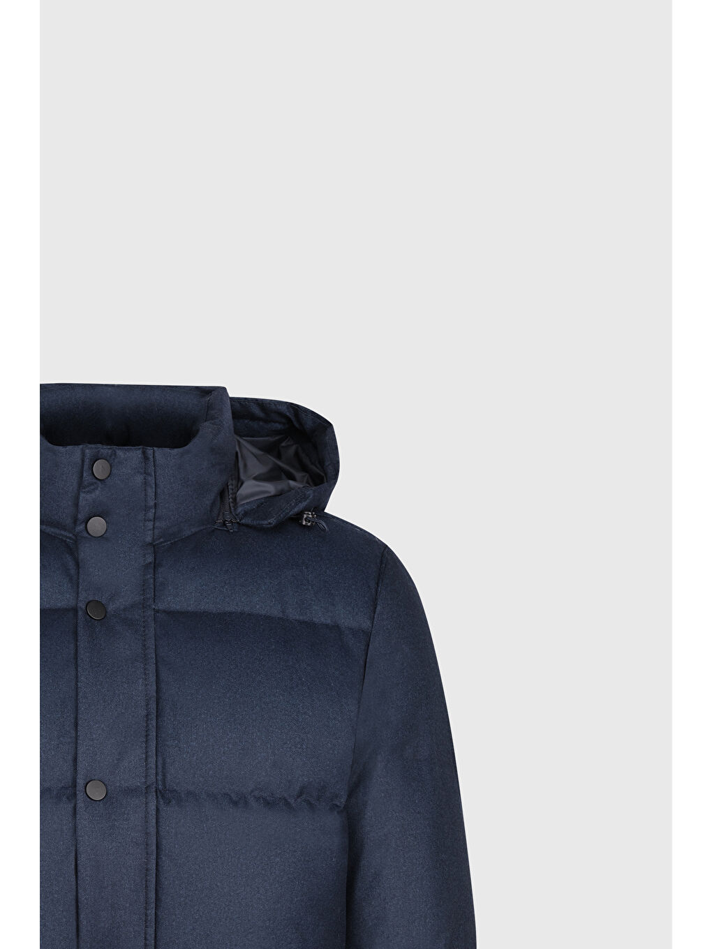 Erkek Lacivert Standart Fit Normal Kesim Kapüşonlu Kaban-11