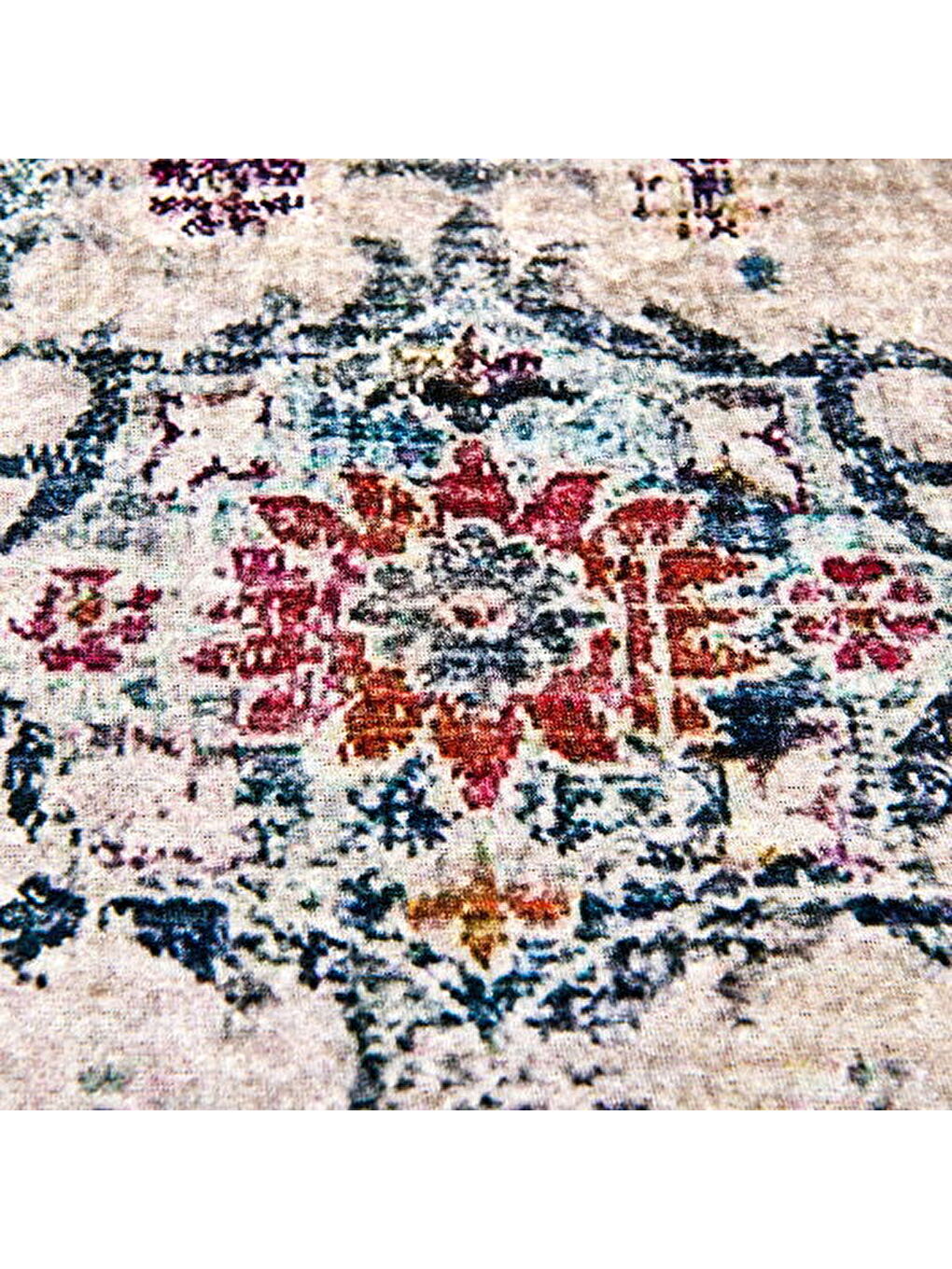 Soft Vintage Desenli Halı - Gri - 120x180 cm-2