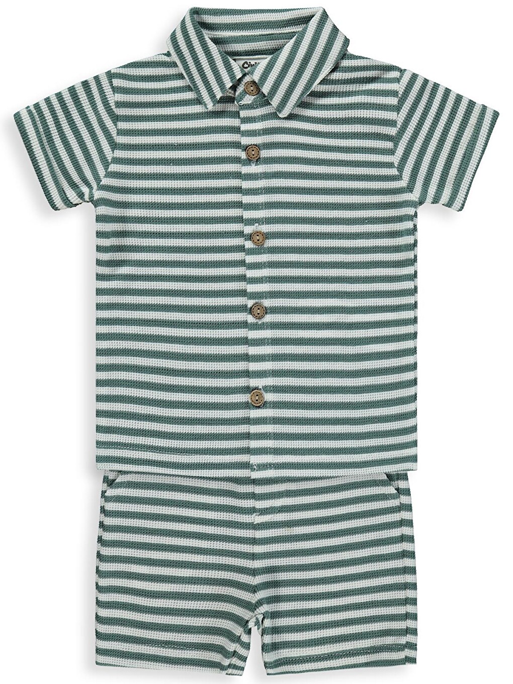 Baby Çizgili 6-18 Ay Takım - Yeşil