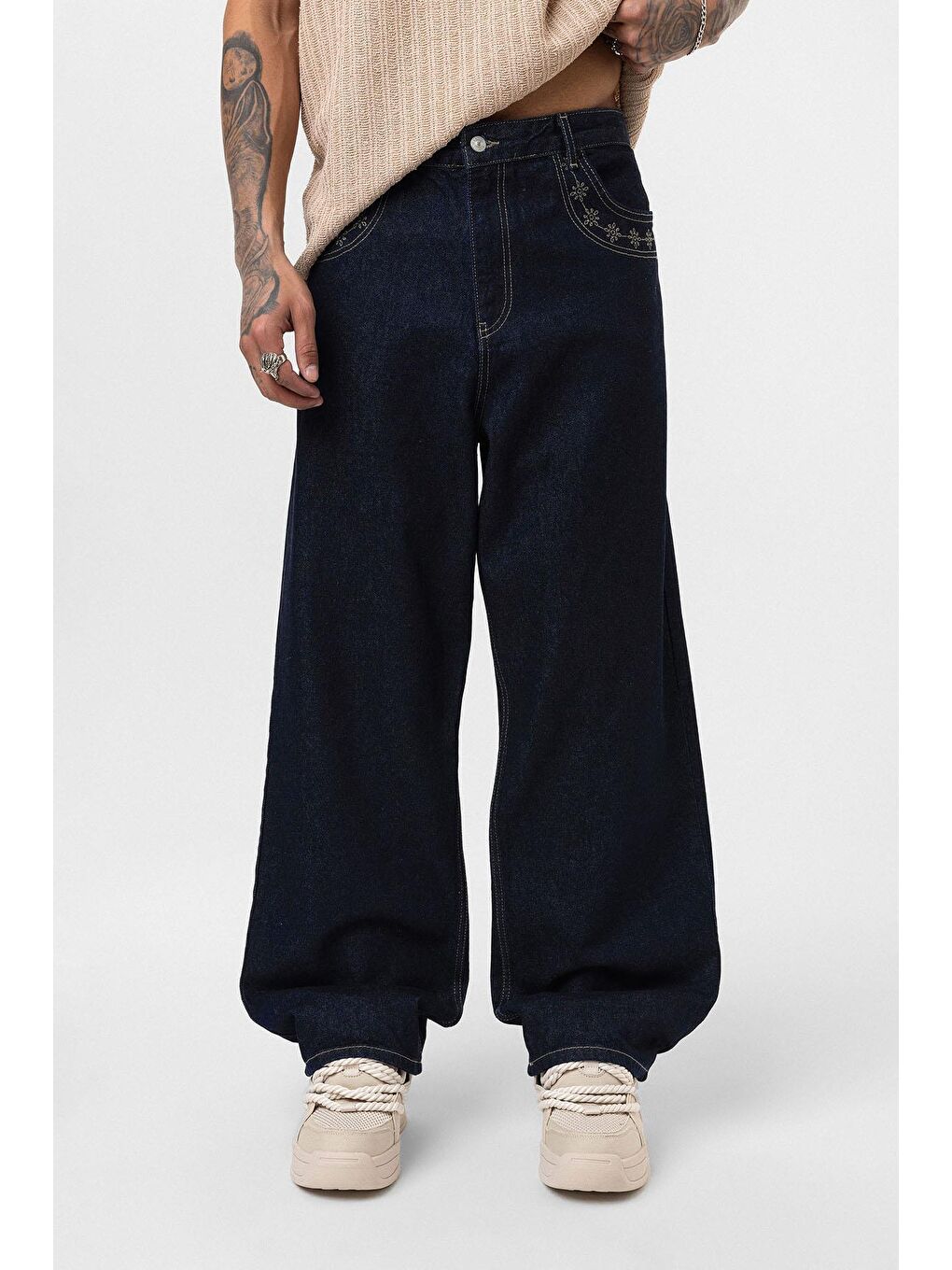 Relaxed Fıt Jean Koyu Mavi-2