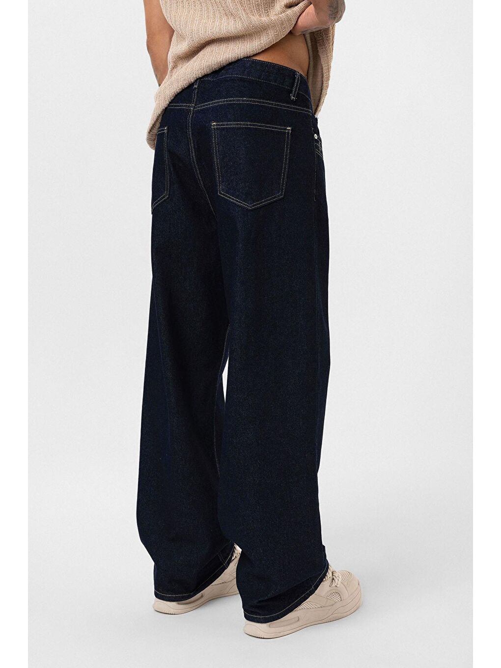 Relaxed Fıt Jean Koyu Mavi-6