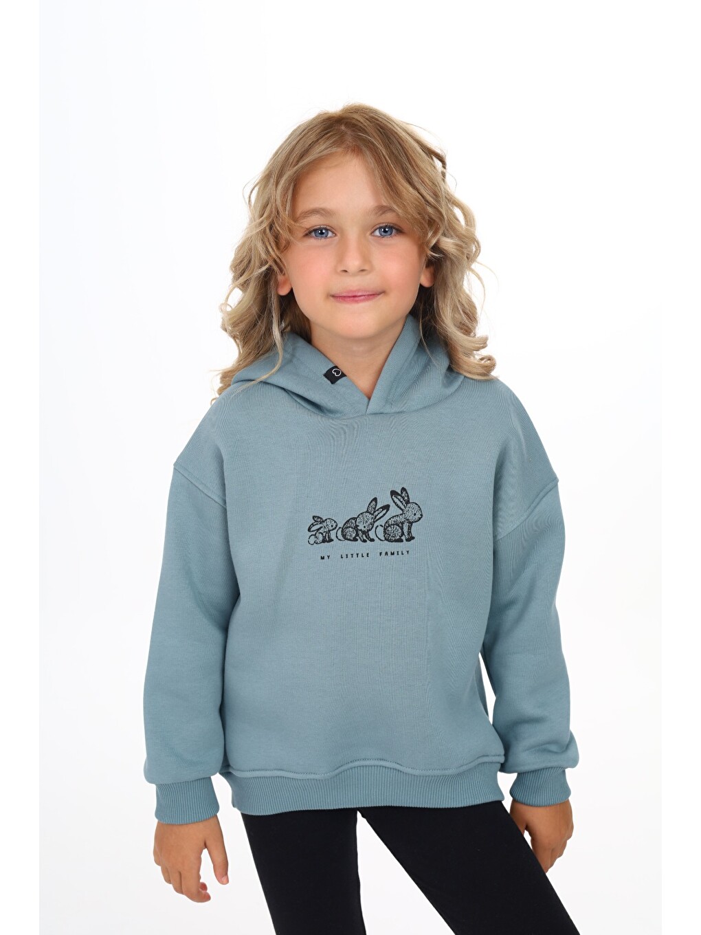 Mavi Kız Çocuk Baskılı Sweatshirt-1