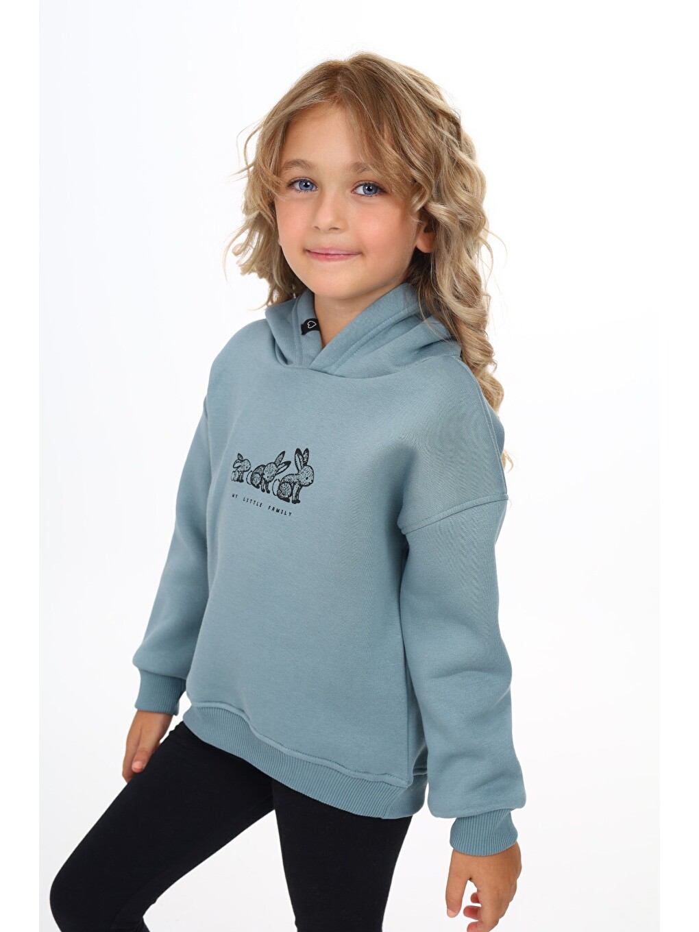 Mavi Kız Çocuk Baskılı Sweatshirt-2