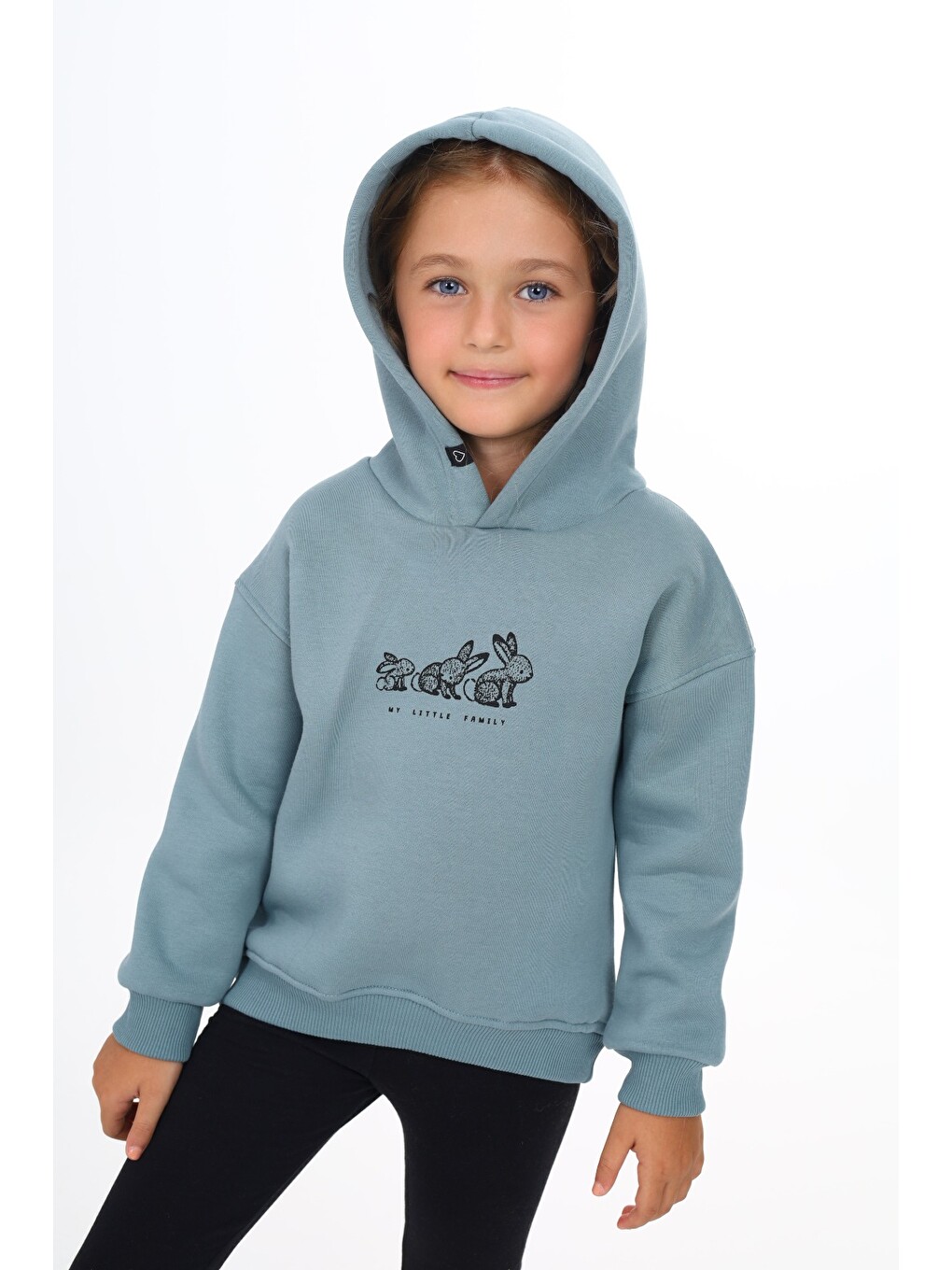 Mavi Kız Çocuk Baskılı Sweatshirt-3