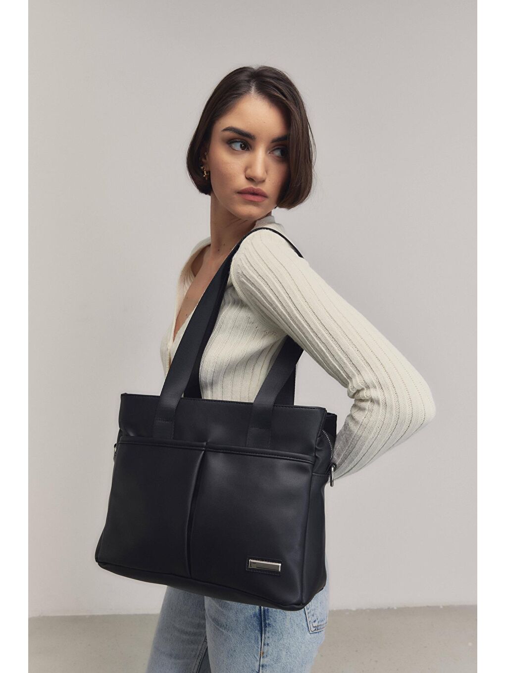 Albert Cepli Omuz Çantası Siyah-6