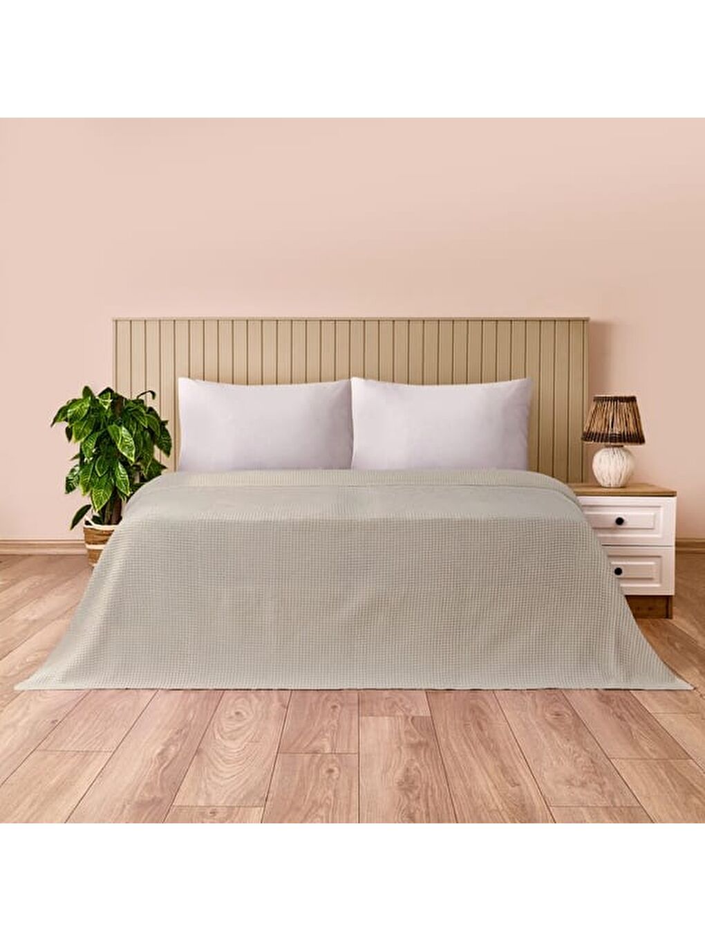 Soft Rete Çift Kişilik Pike - Bej - 200x220 cm