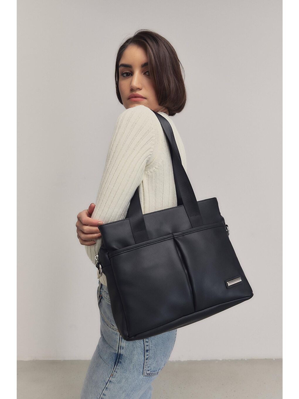 Albert Cepli Omuz Çantası Siyah-8