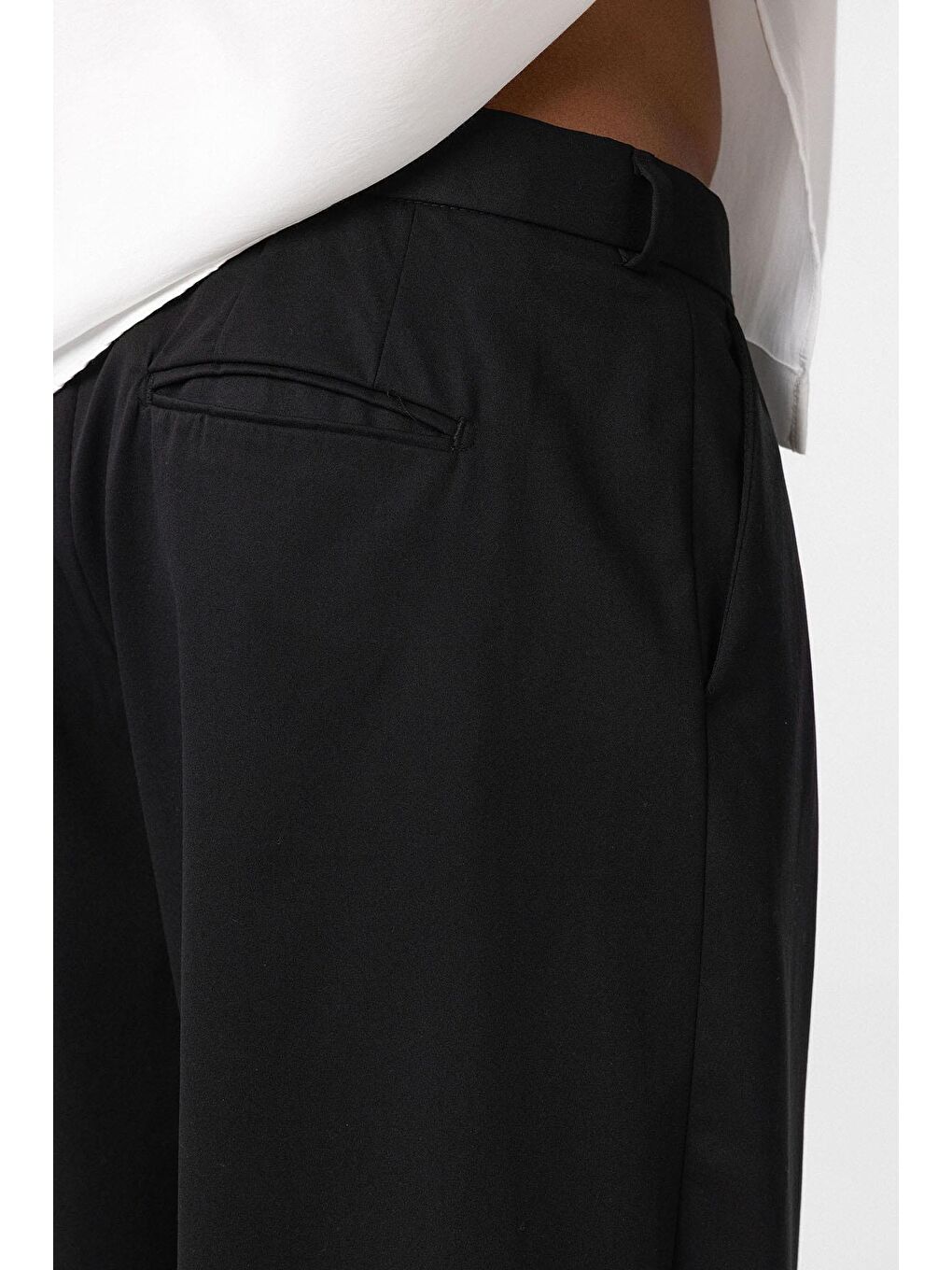 Baggy Fit Pileli Kumaş Erkek Pantolon Siyah-6