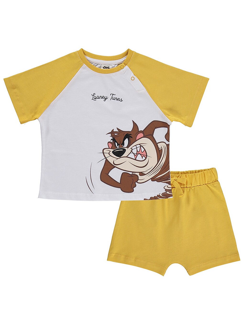 Baby Taz Baskılı 6-18 Ay Takım - Beyaz-3