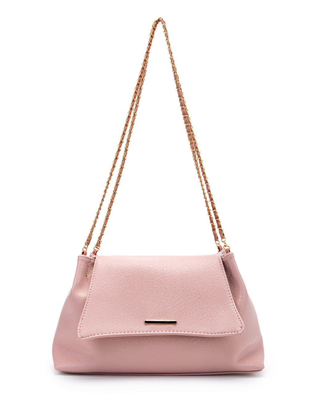 Pembe Kapaklı Zarif Tasarım Sarrah Kadın Omuz Çanta Pudra