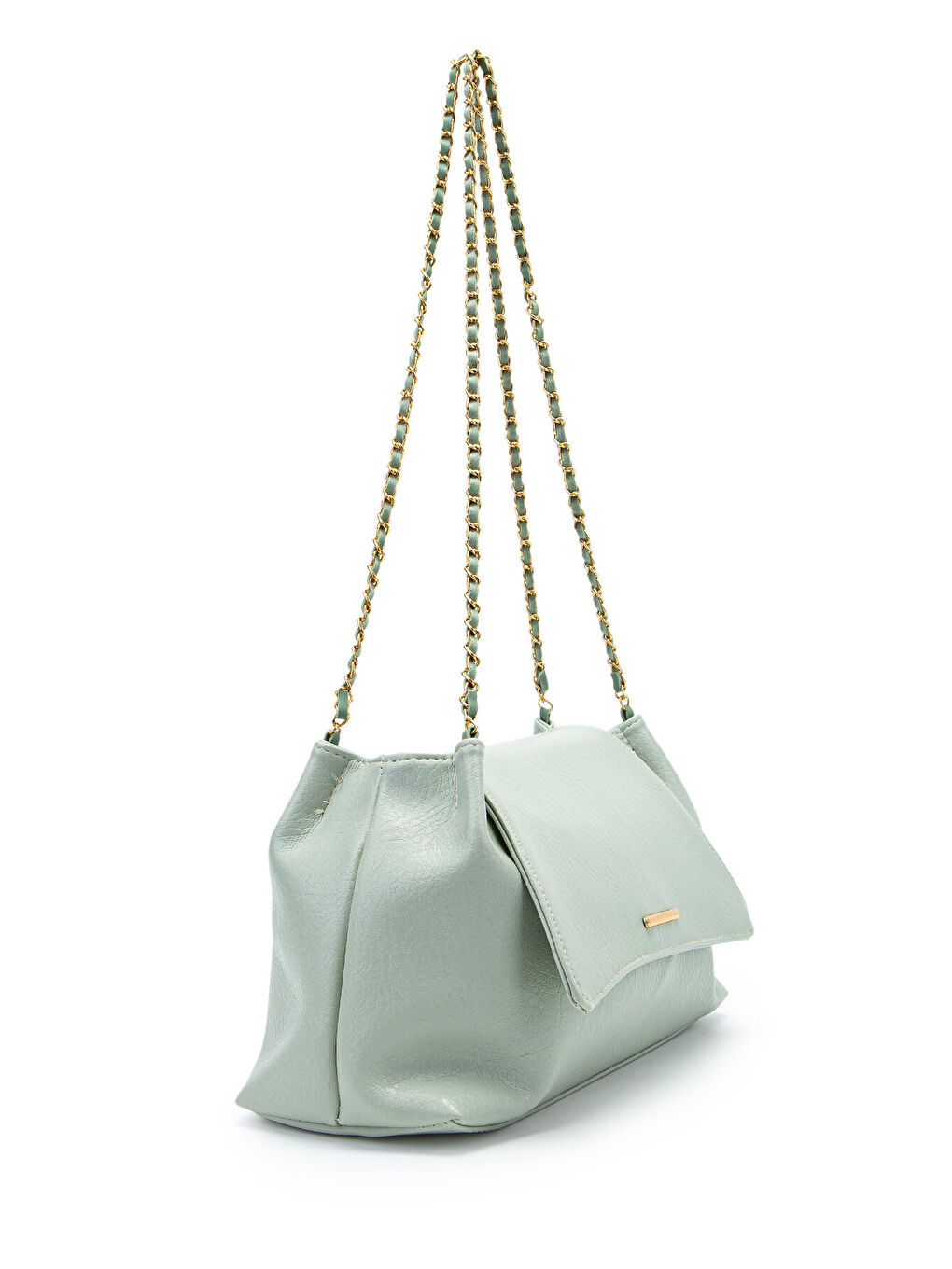 Kapaklı Zarif Tasarım Sarrah Kadın Omuz Çanta Mint Yeşili-1
