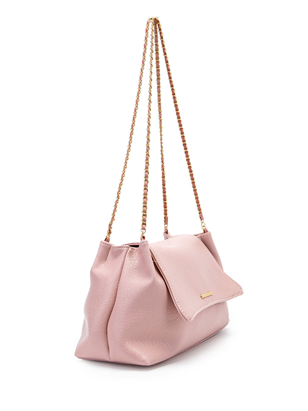 Pembe Kapaklı Zarif Tasarım Sarrah Kadın Omuz Çanta Pudra-1