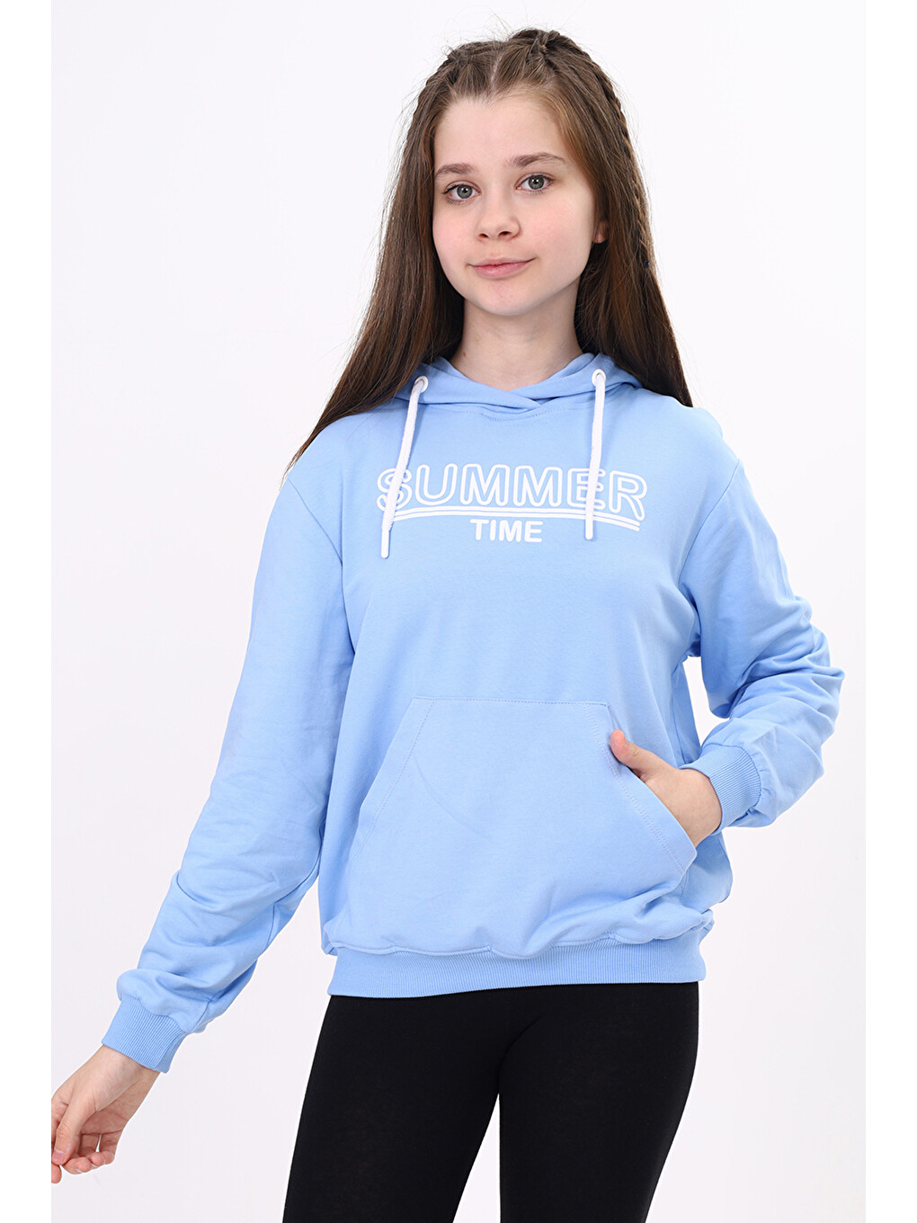 Mavi Kız Çocuk Baskılı Sweatshirt