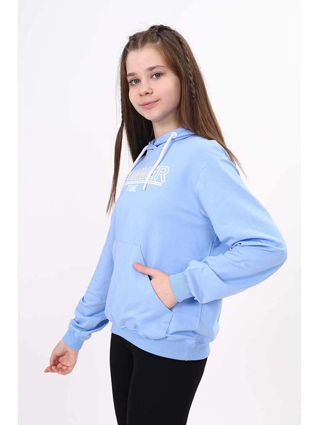 Mavi Kız Çocuk Baskılı Sweatshirt-1