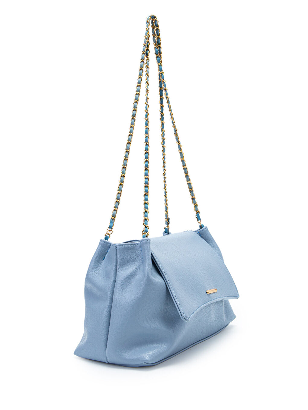 Kapaklı Zarif Tasarım Sarrah Kadın Omuz Çanta Mavi-1