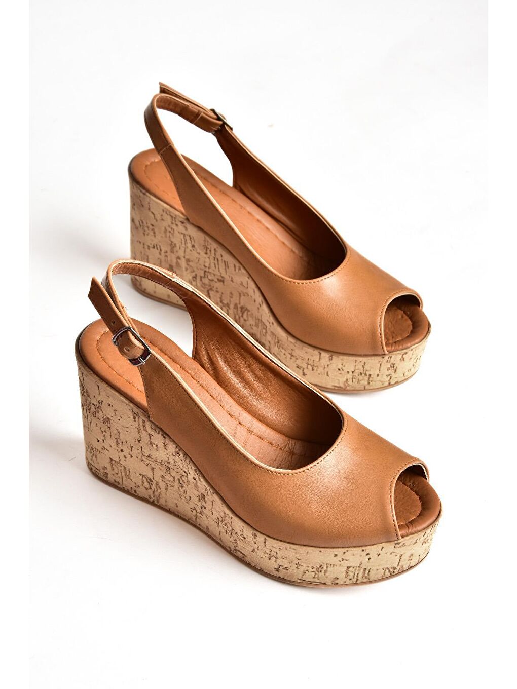 Kahverengi S9960635 Taba Kadın Dolgu Topuklu Ayakkabı-2