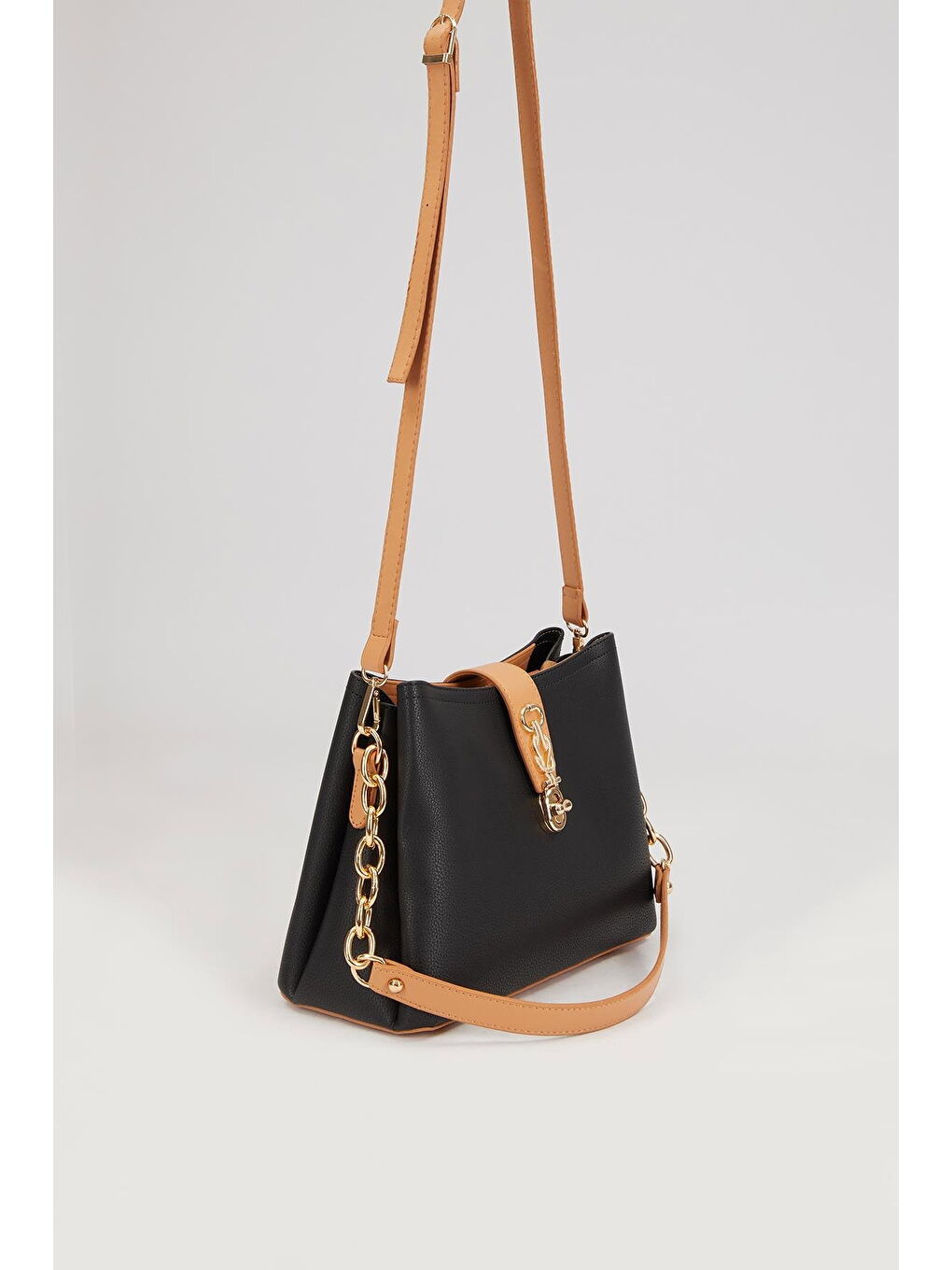 Siyah-Camel Kadın Omuz Çantası 930228-1