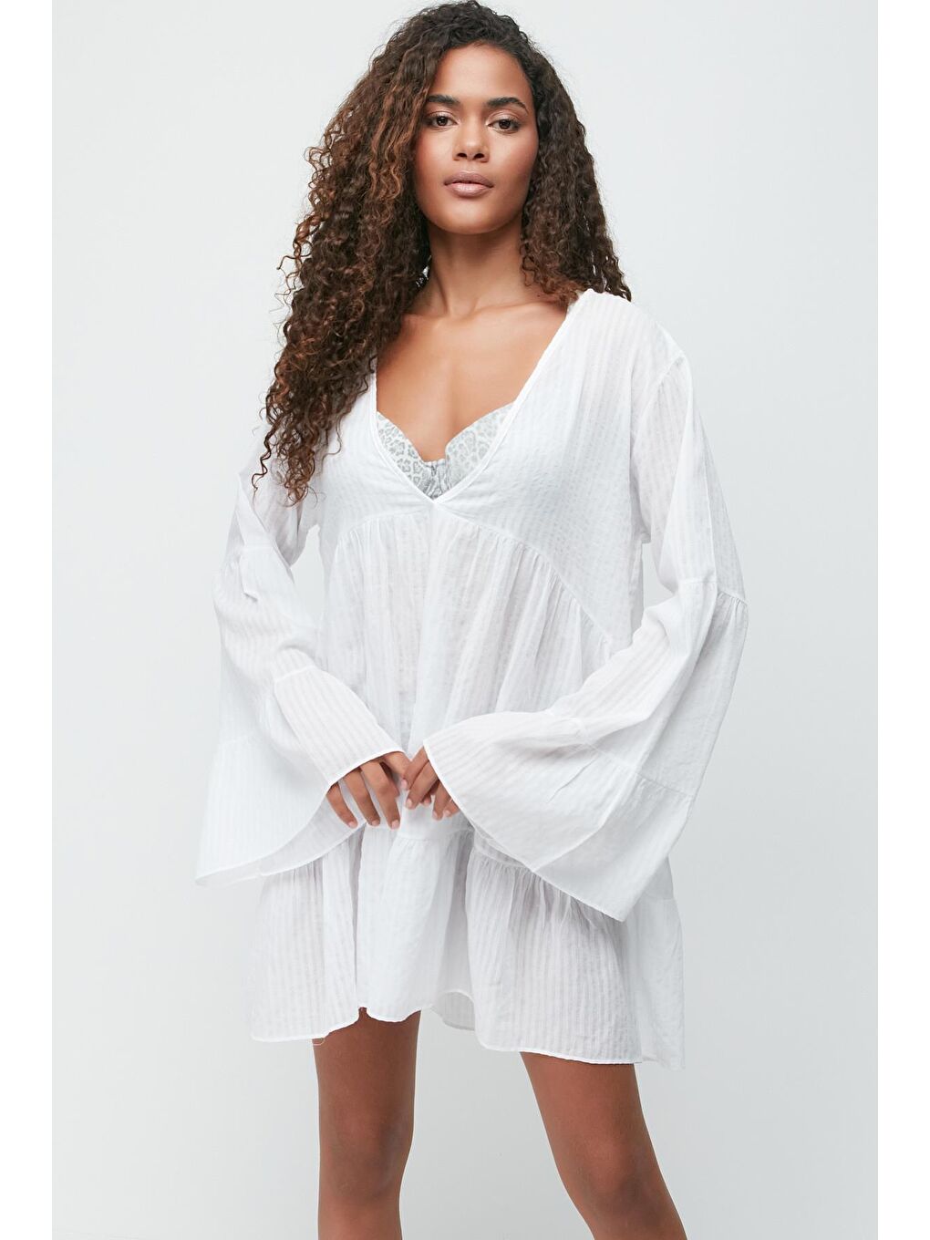 Pareo Plaj Elbisesi 22329 Beyaz-2