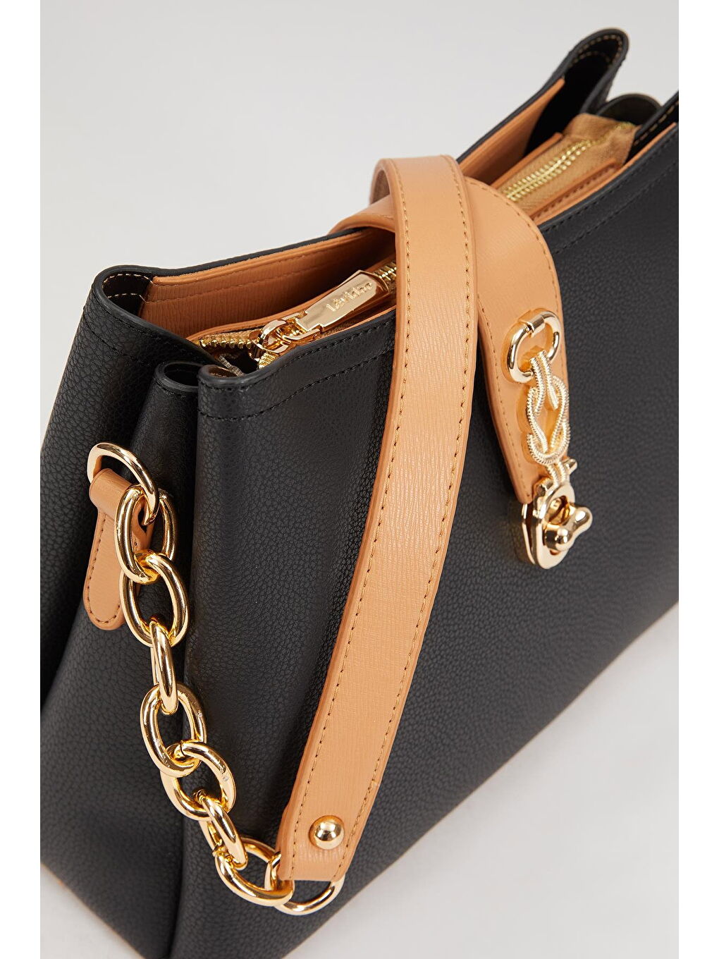 Siyah-Camel Kadın Omuz Çantası 930228-2