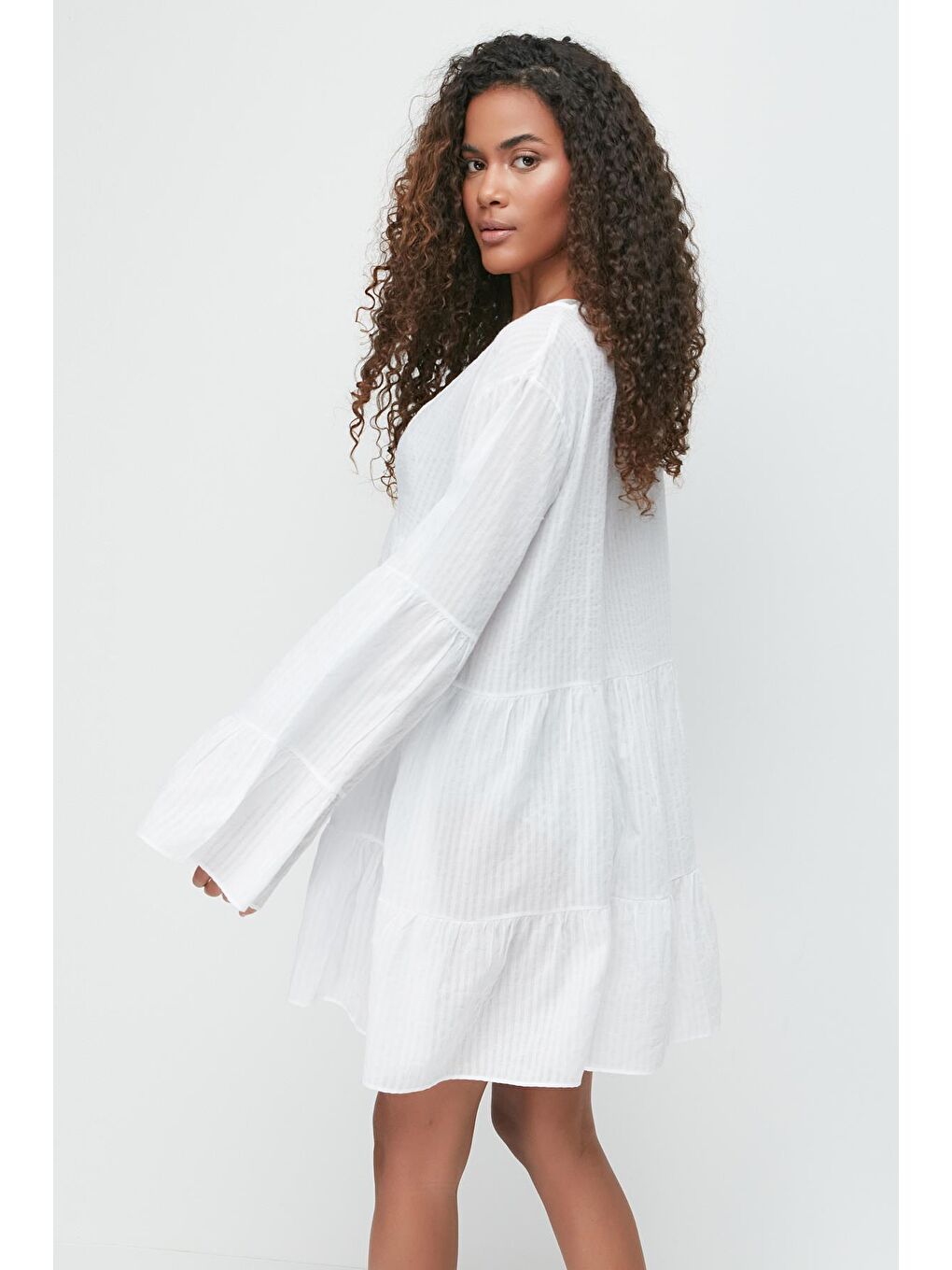 Pareo Plaj Elbisesi 22329 Beyaz-3