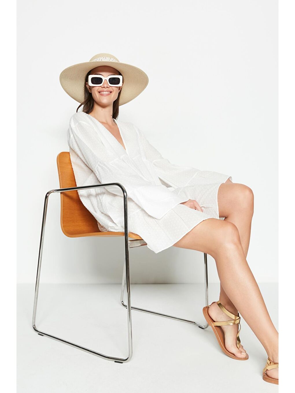 Pareo Plaj Elbisesi 22329 Beyaz-5